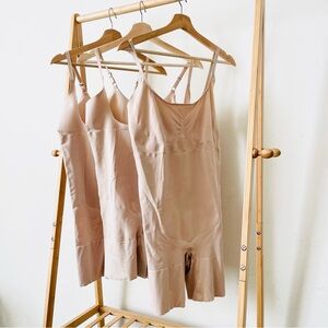 3PCS Spanx SIZE 3X mid-tigh bodysuit shapesuit set in beige